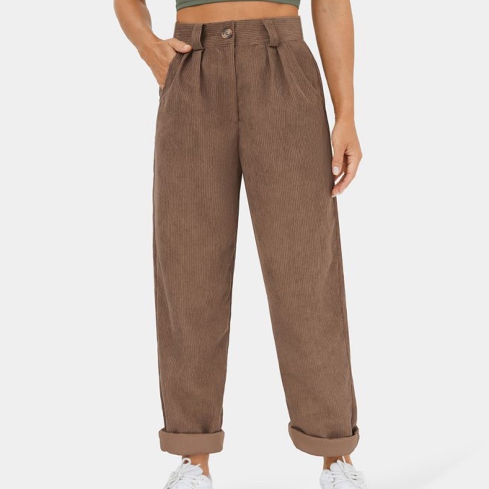 Halara high rise corduroy straight leg pants